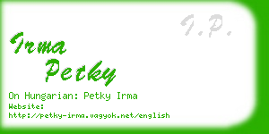 irma petky business card